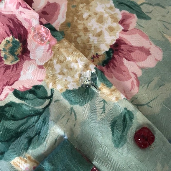 CUTE VINTAGE CABBAGE FLORAL LIL JACKET WITH VINTAGE CROCHETED COLLAR… - Picture 5 of 5